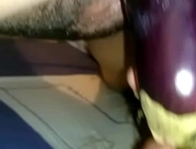 Fucking my wife with a big eggplant