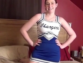 Hot real life cheerleader getting naked and jilling herself with a dildo