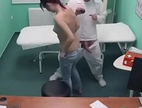 Fake doctor fucks amateur in bathroom