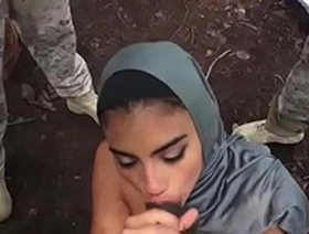 Arab booty babe banged by several guys