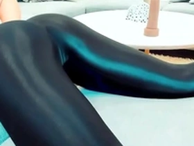 Latex whore twerking her ass