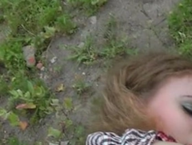 Extra-deep blowjob in the grass