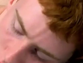 Ginger twink barebacked vigorously before cumming hard
