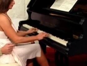 Sexy brunette adult film star engages in intense sexual encounter