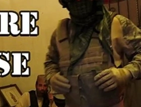American soldiers indulge in Arab sex tourism with a curvy local in a taboo setting