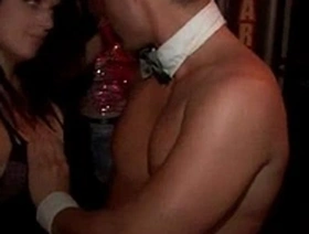 Wild party with hot girls performing a steamy dance show