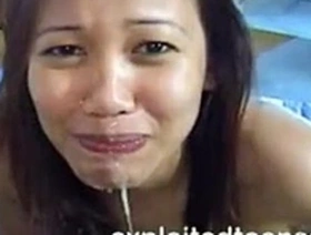 Martha, a Filipino teen with a pretty face and a big round ass, shows off her amateur skills in this video