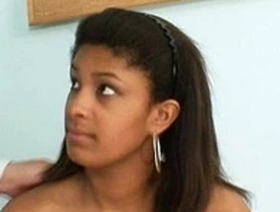 African-American voluptuous woman Manuela undergoes an examination by a Caucasian elderly physician, including a detailed inspection of her genitalia.