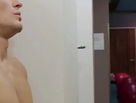 Flexible European teen gets pounded in gym locker room by fitness instructor