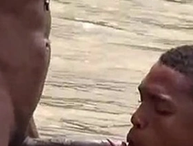 Latino gay mates get down and dirty after a swim