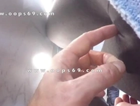 Stranger touch & fingering woman's pussy inside a crowded metro train