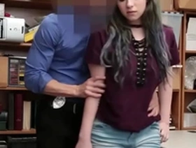 Curvy 18yo fucked by her officer stepdad
