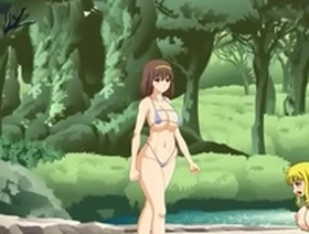 Pretty bikini girl having sex with a lot of men in bt island act hentai game new gameplay