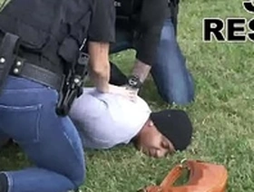 Black patrol - purse snatcher learns a lesson when big booty milf cops turn him out