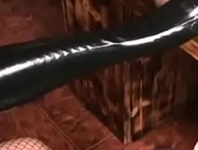 Hot sweetheart plays with plaster