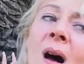 Busty Mature Receives Facial Cumshot Outdoor