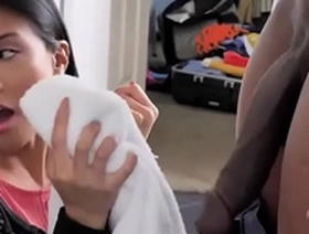 Asian stepdaughter in interracial 3some