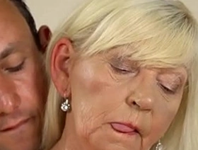 Hairy granny pussy banged hard