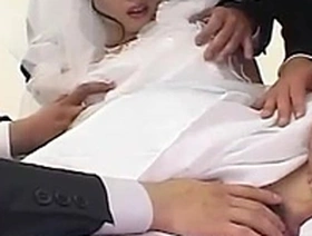 Kinky japanese bride is the gift of both her husband and his groomsmen