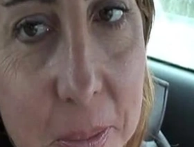 Sexy milf is so horny she plays with her pussy in public